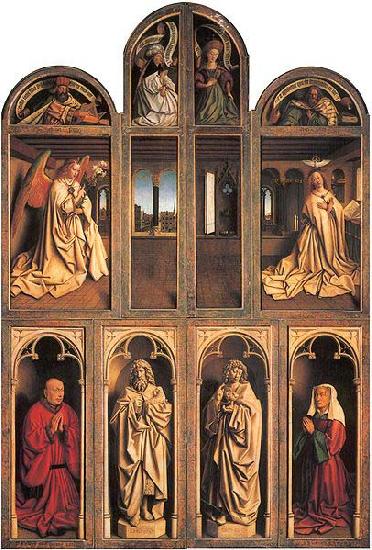Jan Van Eyck Closed view, back panels China oil painting art